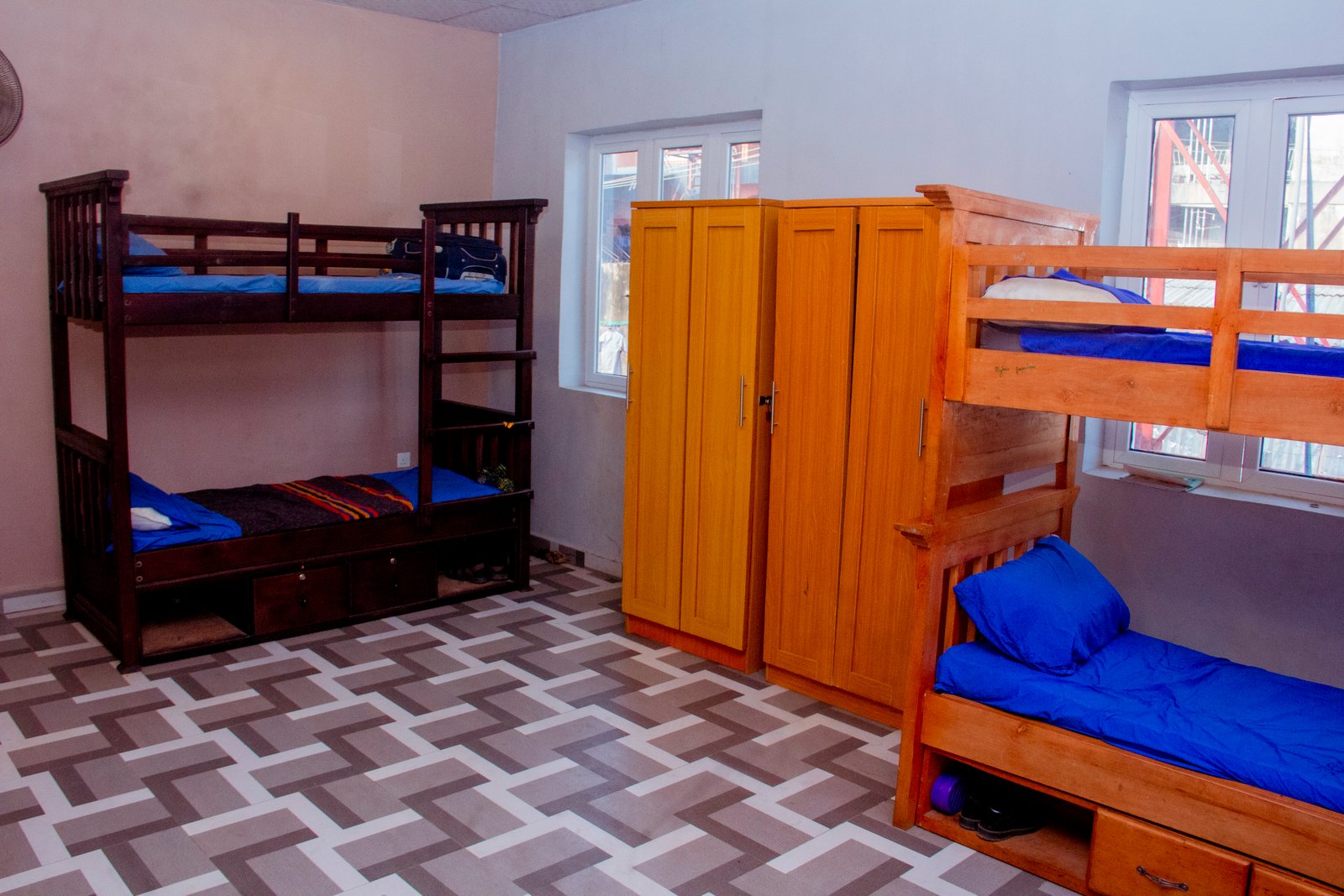 SAHARCO Hostel Room — Bunk Beds and Wardrobes